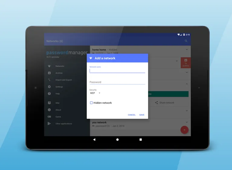 Wi-Fi password manager screenshot 2