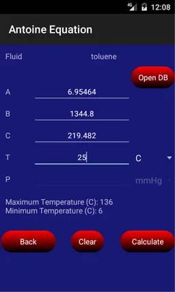 Antoine Equation Lite screenshot 10