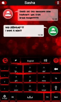 Neon Red keyboard theme screenshot 2
