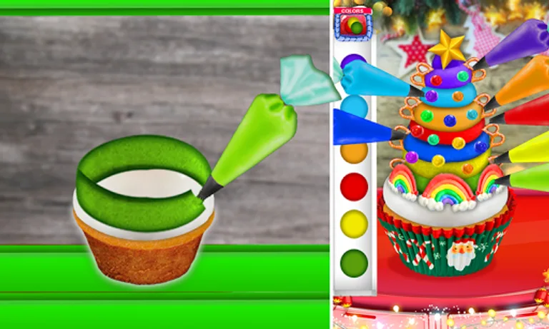 Cooking Rainbow & Unicorn Christmas Cupcakes! DIY screenshot 7