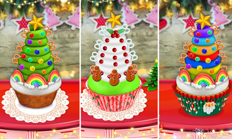 Cooking Rainbow & Unicorn Christmas Cupcakes! DIY screenshot 11