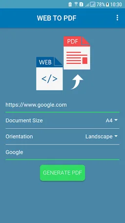 Webvert - WebtoPdf screenshot 2