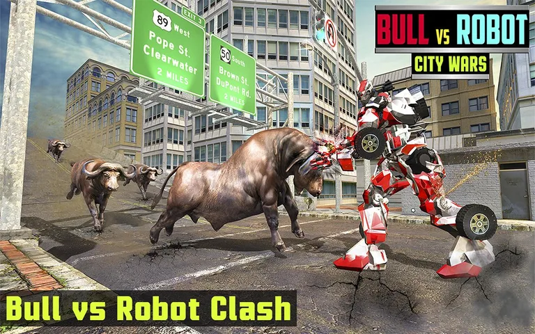 Super X Robot VS Angry Bull Attack Simulator screenshot 7