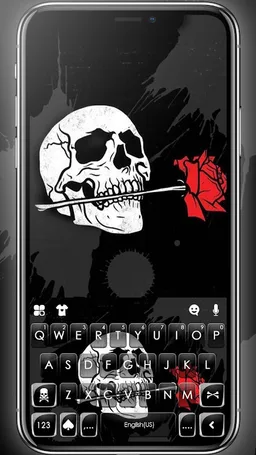 Skull Rose Keyboard Theme screenshot 4