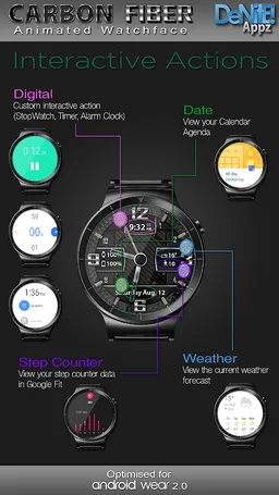 Carbon Fiber HD Watch Face screenshot 3