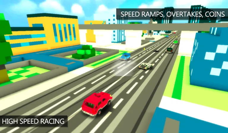 Blocky Highway Traffic Racer screenshot 3