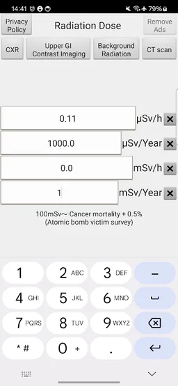 Radiation Dose Calculator screenshot 1
