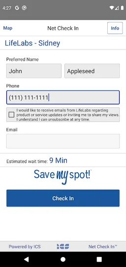 LifeLabs - Net Check In screenshot 4
