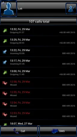 exDialer GlassMetalFrameBBlue screenshot 4