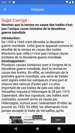 Histoire : Sujets Corrigés screenshot 2