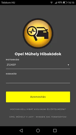 Opel Műhely Hibakódok screenshot 1