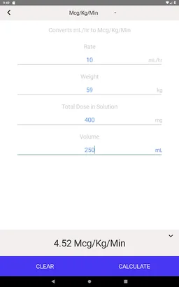 IV Infusion Calculator screenshot 2