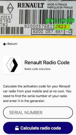 Honda radio code generator screenshot 4