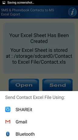 Save Phonebook & SMS to Excel screenshot 4