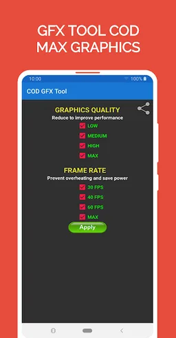 GFX Tool for COD - HDR 60fps screenshot 1