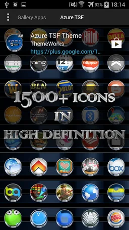 TSF Shell Launcher Theme Azure with icon pack screenshot 2