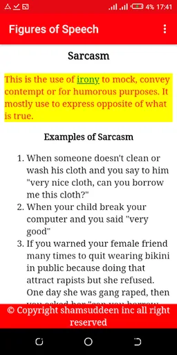 Figures of Speech with Example screenshot 2