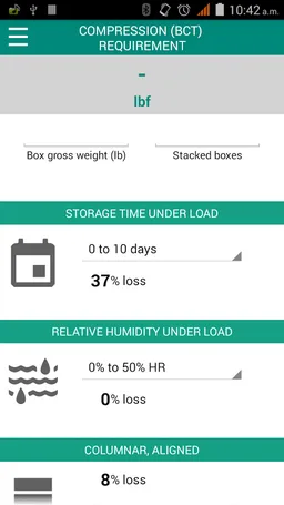 Calc Box Compression Test screenshot 1