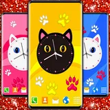 Cute Kitty Clock Wallpaper icon