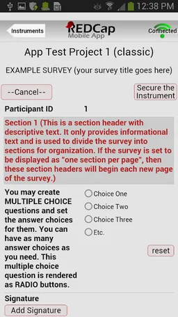 REDCap Mobile App screenshot 1