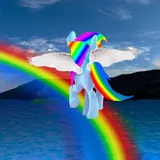 Pony on the rainbow icon