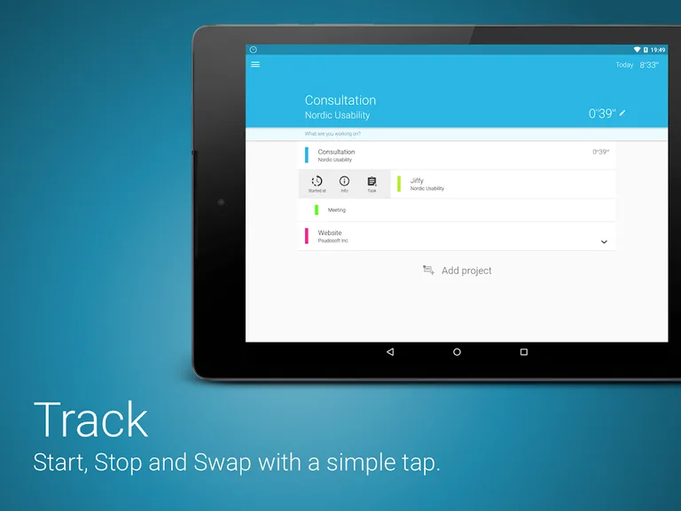 Jiffy - Time tracker screenshot 1