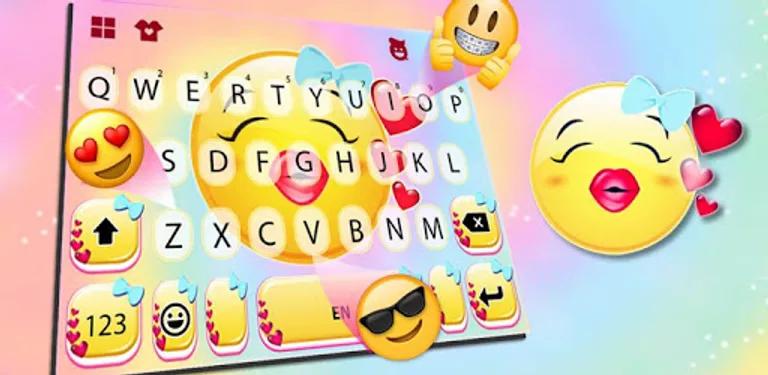 Lovely Kiss Emoji Keyboard Theme cover image