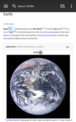 XOWA - Wikipedia Offline screenshot 1