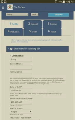eFile Canadian Tax Return screenshot 11