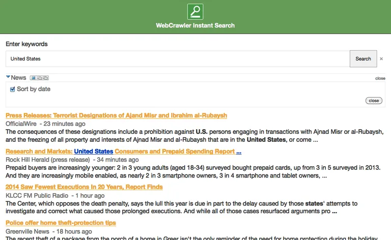 WebCrawler Instant Search screenshot 3