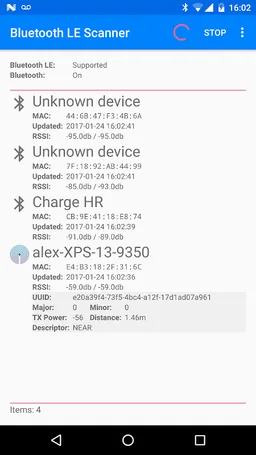 Bluetooth LE Scanner screenshot 1