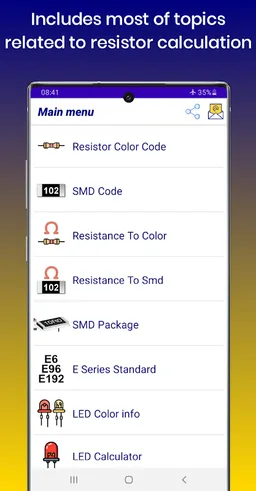 Resistor Color Code Calculator: SMD Code, Package screenshot 6