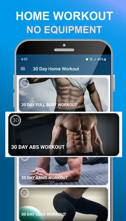 30 Day Home Workouts screenshot 1
