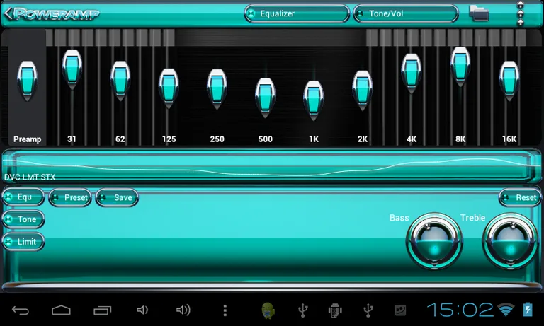 Poweramp skin Turquoise Glas screenshot 2