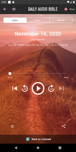 Daily Audio Bible Mobile App screenshot 14