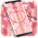 Rose gold lock screen zipper icon