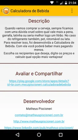 Calculadora de Bebida Cerveja screenshot 7