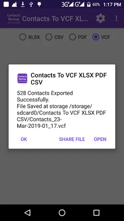 Contacts To VCF XLSX PDF CSV screenshot 3