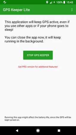 GPS Keeper Lite / Keep GPS Fix screenshot 1