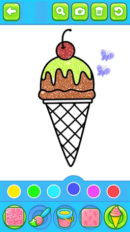Glitter ice cream coloring and drawing screenshot 8