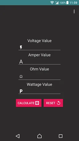 Calculator Volt/Amp/Watt/Ohm screenshot 1