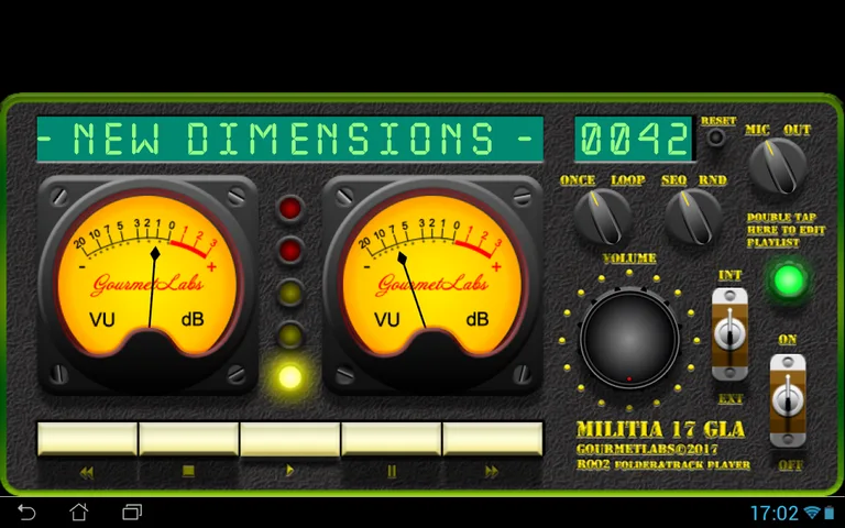 Militia 17 GLA folder player vintage VU-meter screenshot 6