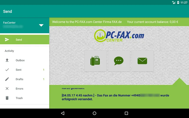 PC-FAX.com CustomerCenter screenshot 3