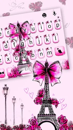 Eiffel Tower Bowknot Keyboard Theme screenshot 3