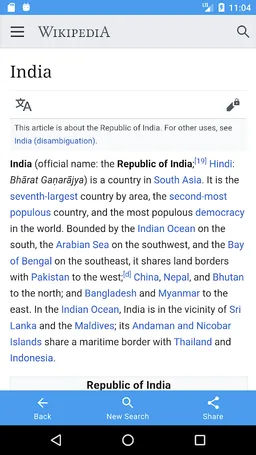 Search Wikipedia screenshot 1