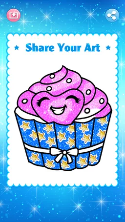 Cupcakes Coloring Book Glitter screenshot 3