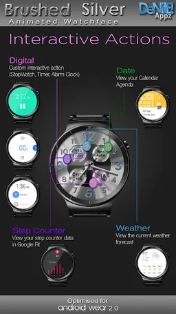Brushed Silver HD Watch Face screenshot 2