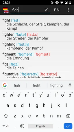 German - English offline dict. screenshot 1
