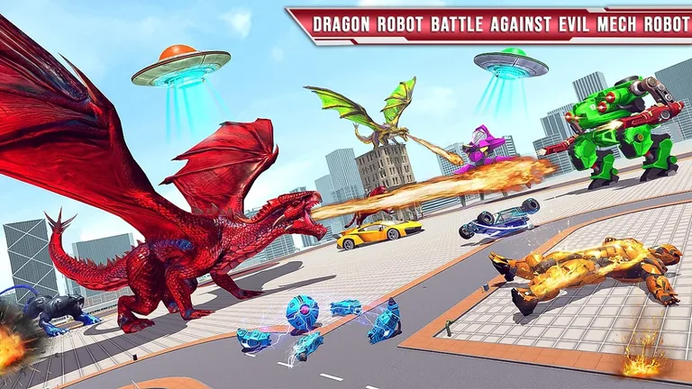 Dragon Battle - Robot Car Game screenshot 7