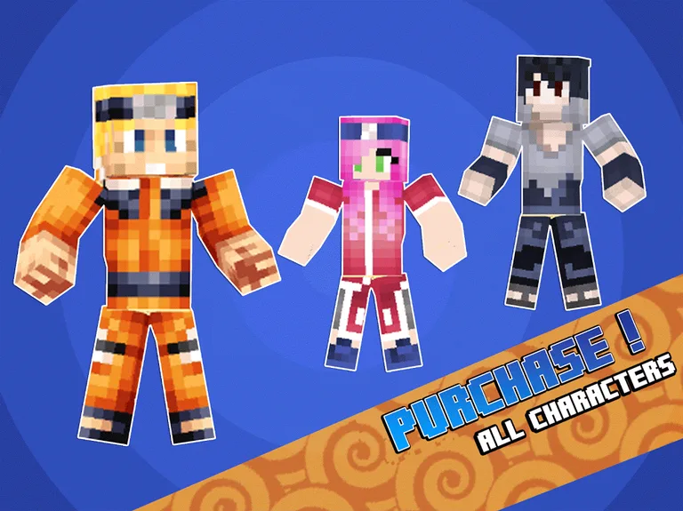 Kung Fu Hitting Super Heroes in Ninja Naruto Manga 3D Anime Fighting Minecraft Skins screenshot 6